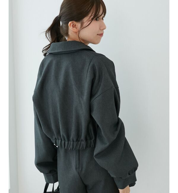  「襟付きショートブルゾン」|ブルゾン・スタジャン|