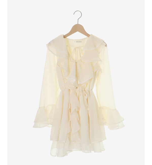  「エアリーラッフルフリルミニワンピース」|ワンピース|