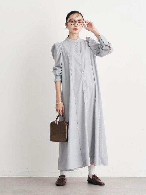 earth music&ecology「ボリュームスリーブシャツワンピース」|ワンピース|