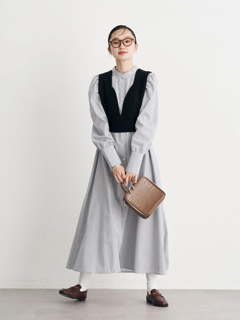 earth music&ecology「ボリュームスリーブシャツワンピース」|ワンピース|