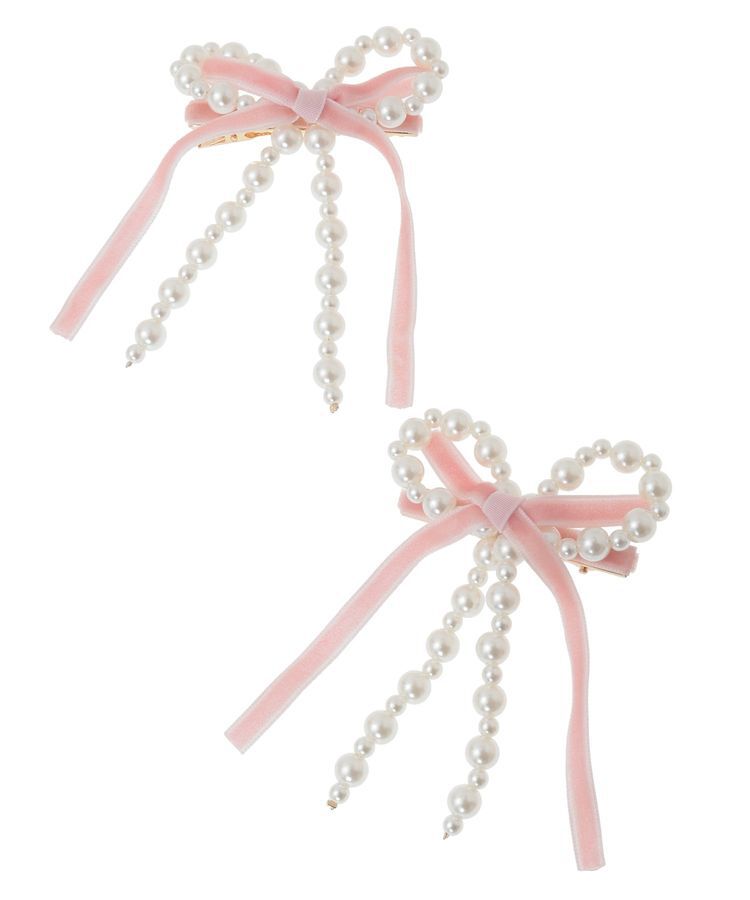 Maison de FLEUR「パールベロアリボン2セットクリップ」|その他|