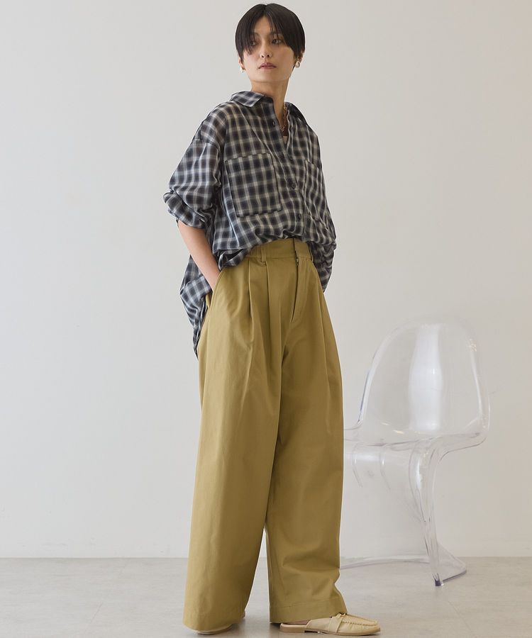 AMERICAN HOLIC「【接触冷感・イージーケア】シアーチェックシャツ」|シャツ・ブラウス|