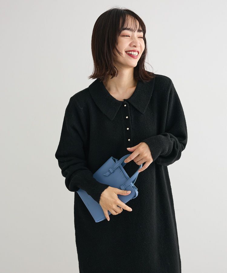 Green Parks「金釦ポロシャツニットワンピース」|ワンピース|