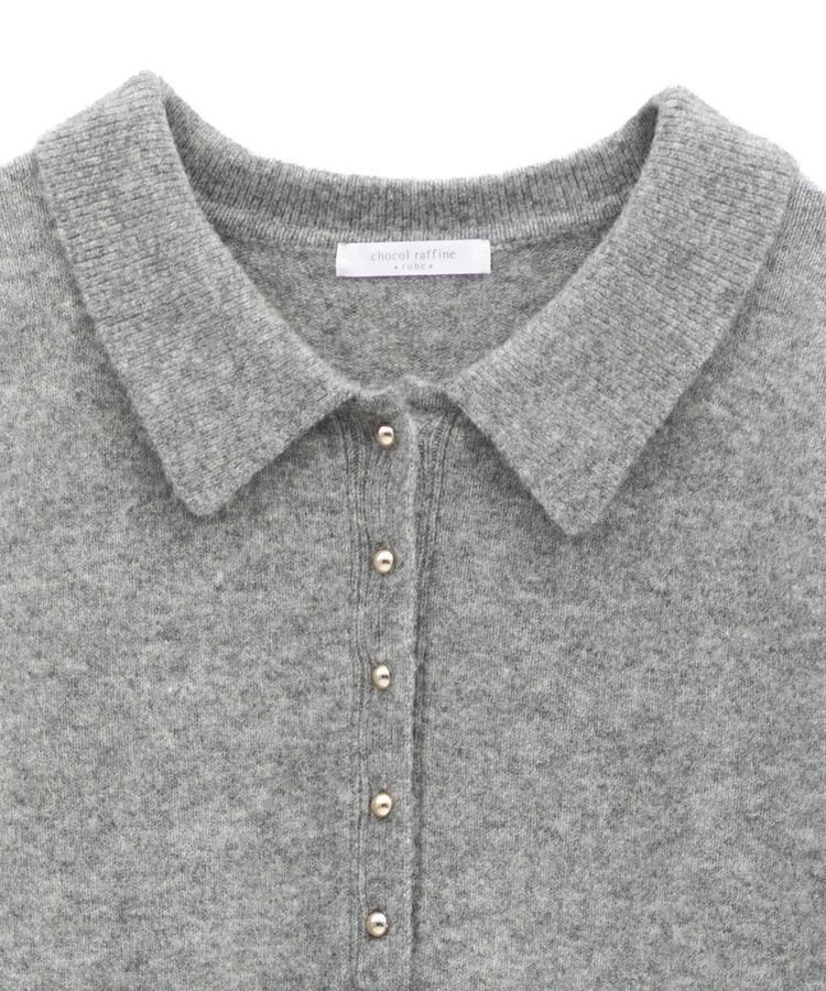 Green Parks「金釦ポロシャツニットワンピース」|ワンピース|