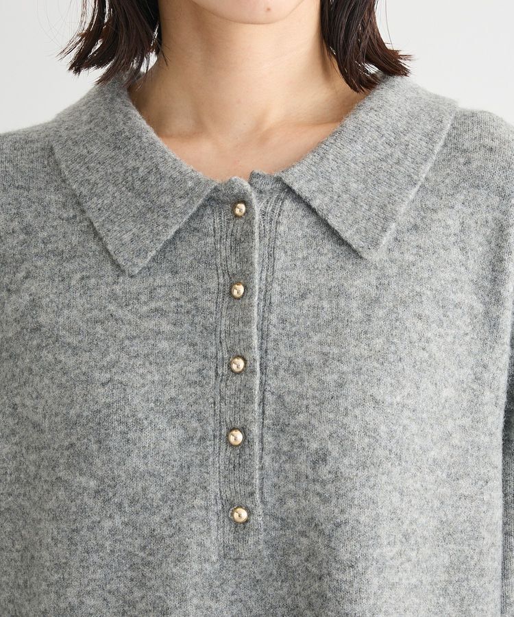 Green Parks「金釦ポロシャツニットワンピース」|ワンピース|