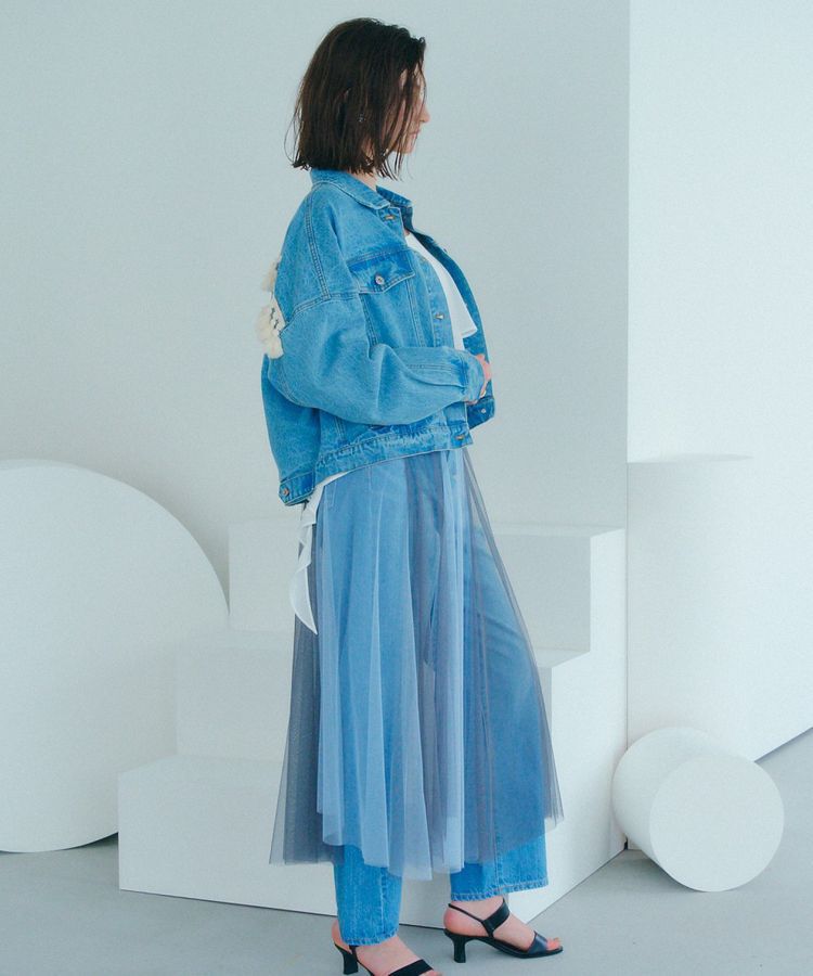 Editt by YECCA VECCA「フリンジデニムジャケット」|テーラードジャケット|