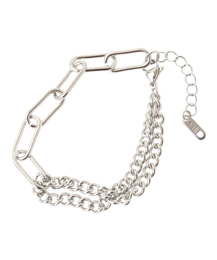 YECCA VECCA「コンビチェーンステンレスブレスレット」|ブレスレット・バングル|