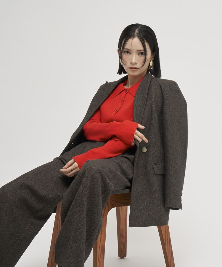 YECCA VECCA「【尾崎紗代子&times;YECCA VECCA】ツイードテーラードジャケット」|テーラードジャケット|