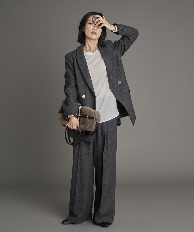 YECCA VECCA「【尾崎紗代子&times;YECCA VECCA】ツイードテーラードジャケット」|テーラードジャケット|