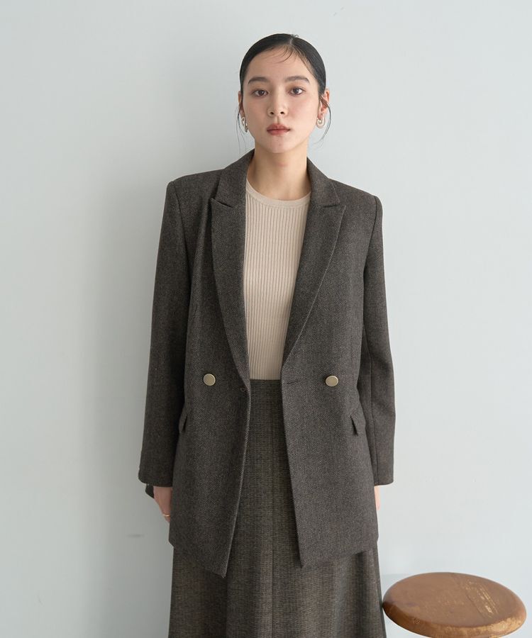 YECCA VECCA「【尾崎紗代子&times;YECCA VECCA】ツイードテーラードジャケット」|テーラードジャケット|