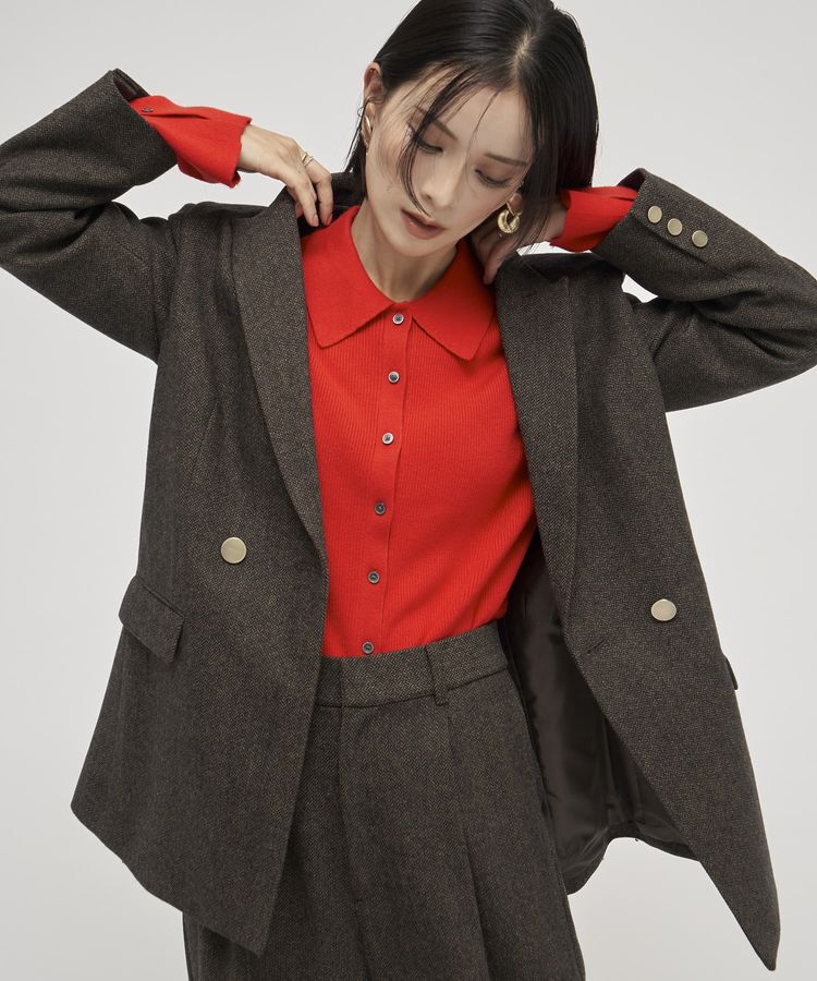 YECCA VECCA「【尾崎紗代子&times;YECCA VECCA】ツイードテーラードジャケット」|テーラードジャケット|