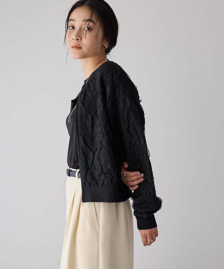 YECCA VECCA「ふくれジャガードニットブルゾン」|ブルゾン・スタジャン|