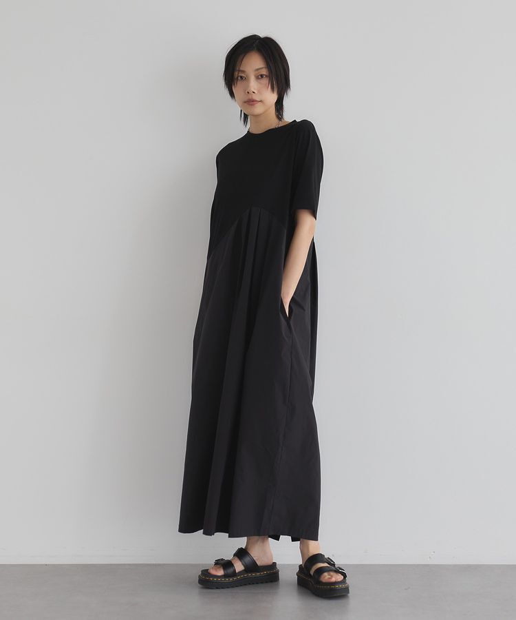GARAGE OF GOOD CLOTHING「異素材切り替えコクーンワンピース」|ワンピース|