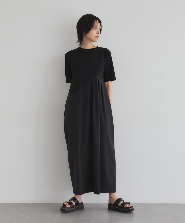 GARAGE OF GOOD CLOTHING「異素材切り替えコクーンワンピース」|ワンピース|