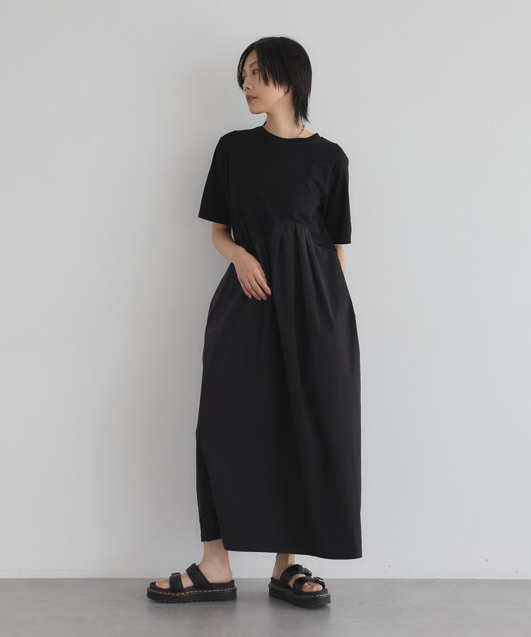 GARAGE OF GOOD CLOTHING「異素材切り替えコクーンワンピース」|ワンピース|