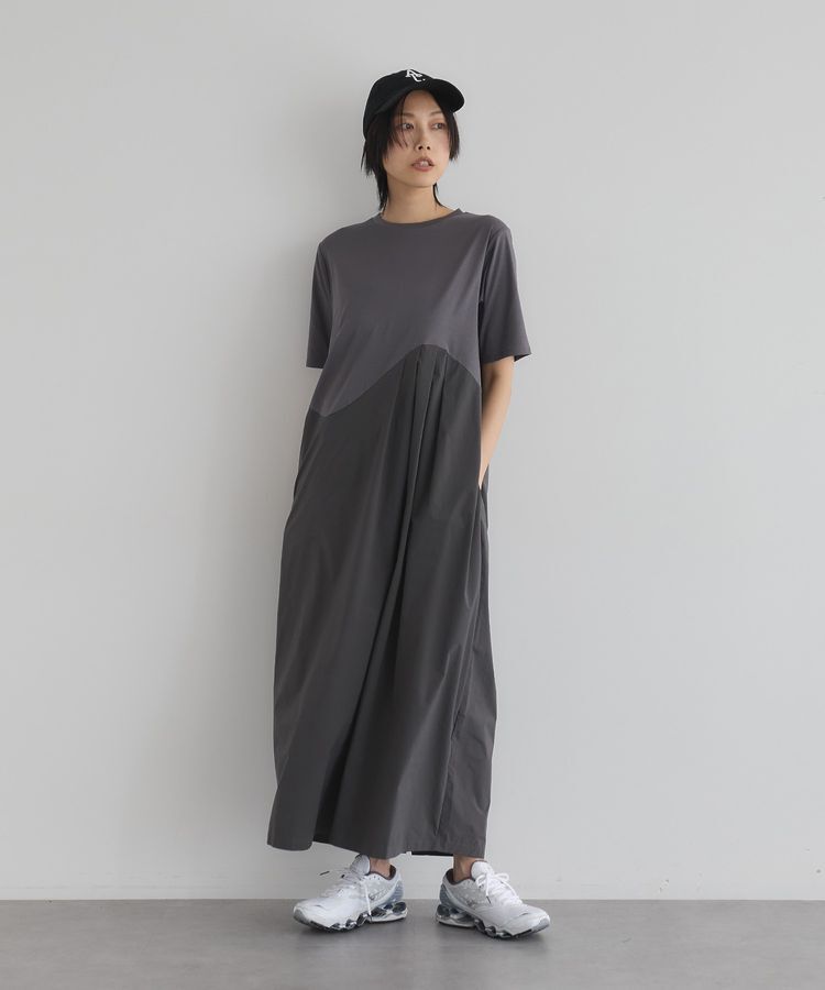 GARAGE OF GOOD CLOTHING「異素材切り替えコクーンワンピース」|ワンピース|