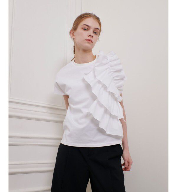 LOULOU WILLOUGHBY「【LOULOU WILLOUGHBY】ギャザーレイヤーＴシャツ」|Tシャツ・カットソー|