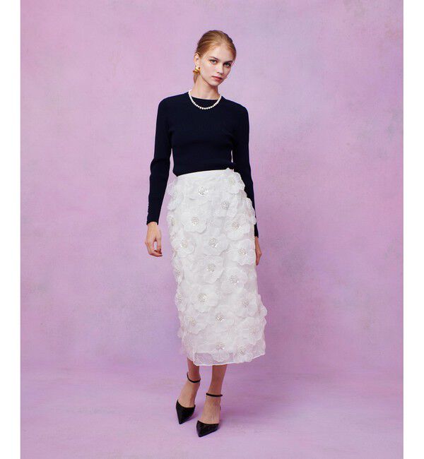 LOULOU WILLOUGHBY「【LOULOU WILLOUGHBY】フリルスリットプルオーバー」|ニット・セーター|