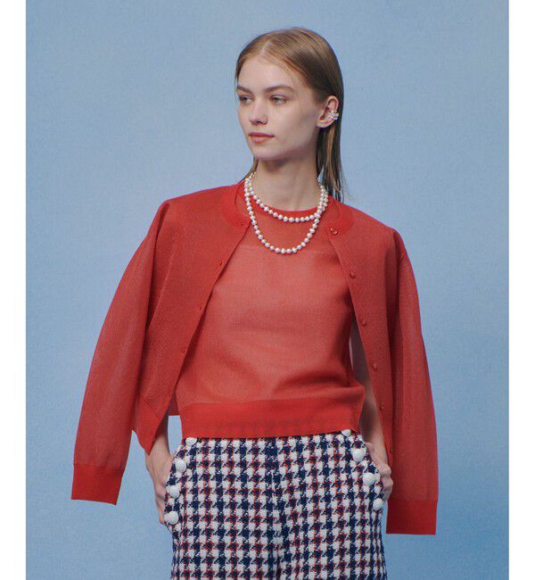 LOULOU WILLOUGHBY「【LOULOU WILLOUGHBY】シアージャガードカーディガン」|カーディガン|