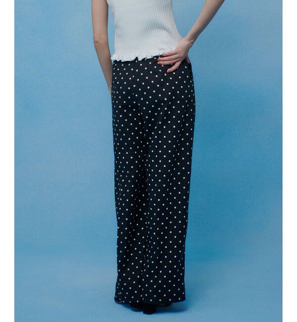 LOULOU WILLOUGHBY「【LOULOU WILLOUGHBY】リネン混ドットワイドパンツ」|チノ|