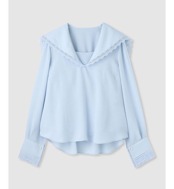 LOULOU WILLOUGHBY「【LOULOU WILLOUGHBY】セーラーカラージョーゼットブラウス」|シャツ・ブラウス|