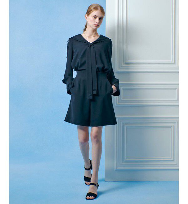 LOULOU WILLOUGHBY「【LOULOU WILLOUGHBY】セーラーカラージョーゼットブラウス」|シャツ・ブラウス|