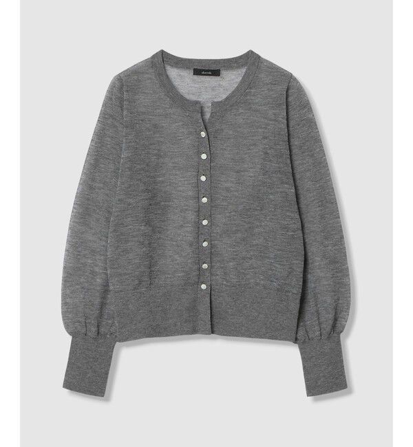 allureville「シアーラミスキッパーカーディガン」|ニット・セーター|グレー