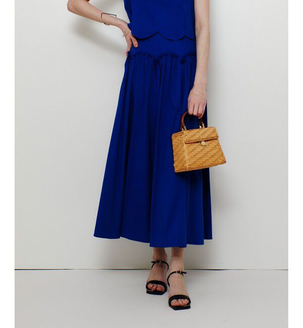 LOULOU WILLOUGHBY「【LOULOU WILLOUGHBY】コットンリネンスカラップスカート」|フレア|