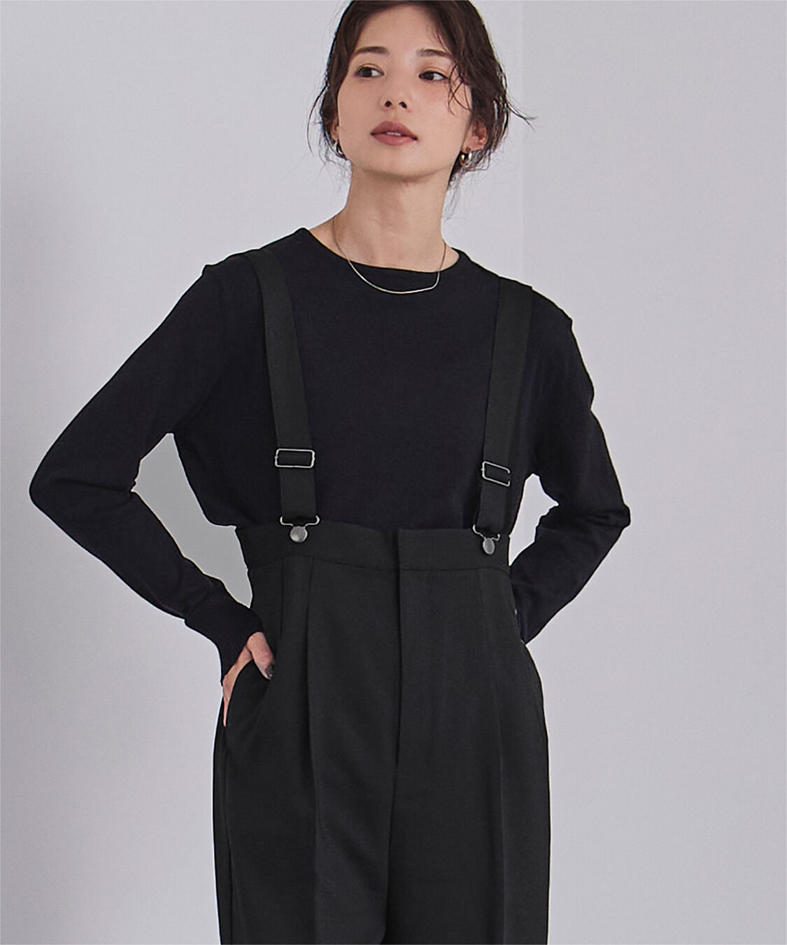 ur's「センタープレスダブルサロペットパンツ」|オールインワン|