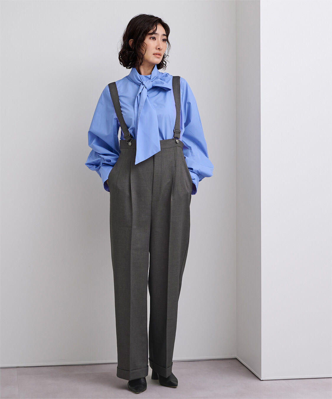 ur's「センタープレスダブルサロペットパンツ」|オールインワン|