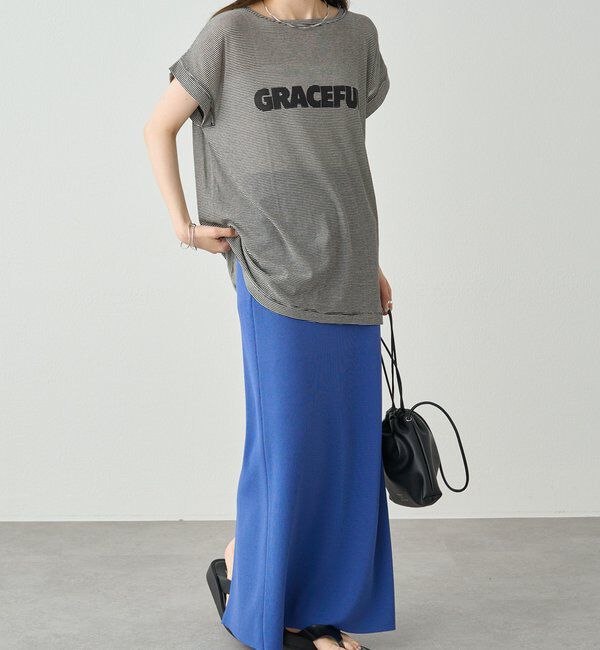  「ミジンボーダーロゴプリントTシャツ」|Tシャツ・カットソー|