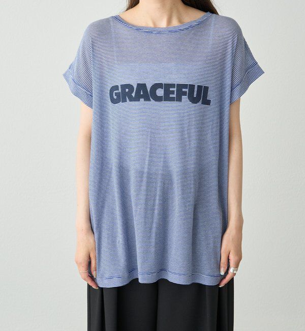  「ミジンボーダーロゴプリントTシャツ」|Tシャツ・カットソー|