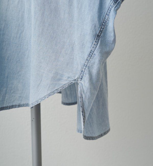  「シアーデニムバンドカラーブラウス」|シャツ・ブラウス|