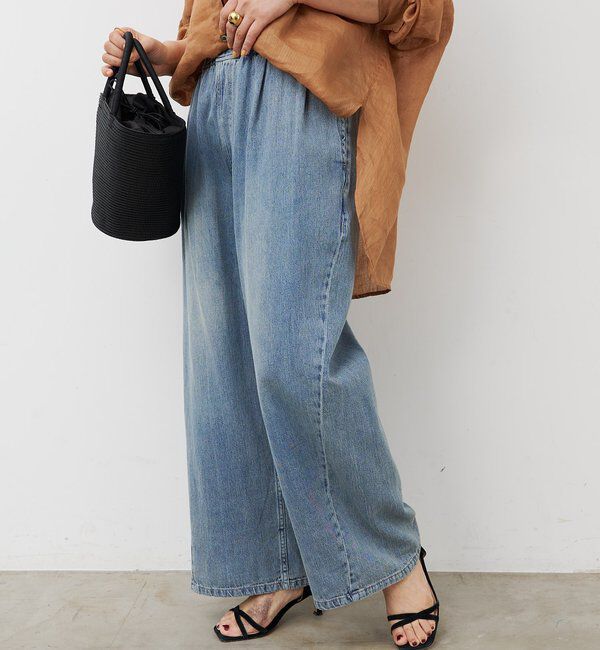  「綿麻デニムイージーパンツ」|デニム|