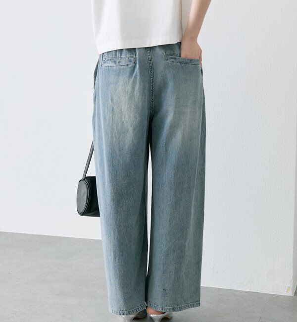  「綿麻デニムイージーパンツ」|デニム|