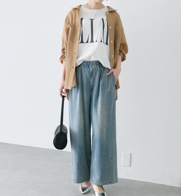  「綿麻デニムイージーパンツ」|デニム|