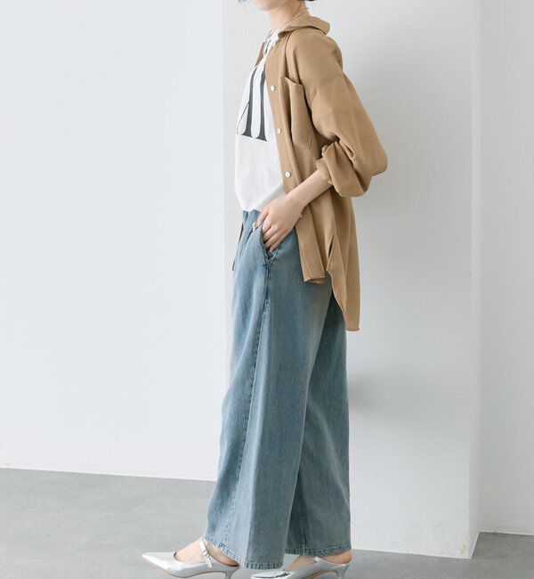  「綿麻デニムイージーパンツ」|デニム|