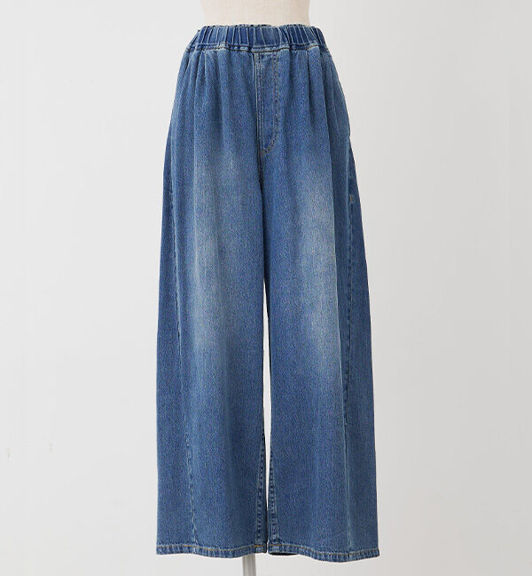  「綿麻デニムイージーパンツ」|デニム|