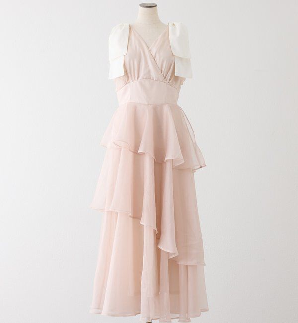  「【LouLoumei】肩リボンティアードロングワンピース」|その他|