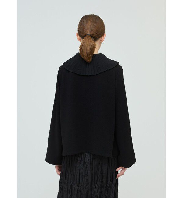 mizuiro ind「mizuiro ind プリーツカラーシャツプルオーバー」|シャツ・ブラウス|