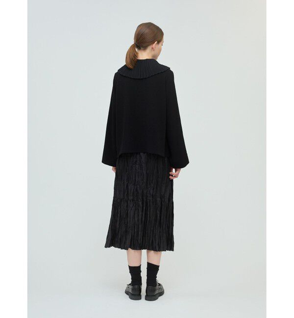 mizuiro ind「mizuiro ind プリーツカラーシャツプルオーバー」|シャツ・ブラウス|