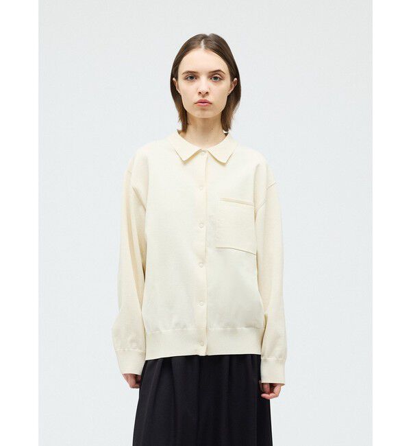 mizuiro ind「mizuiro ind シャツカーディガン」|カーディガン|アイボリー