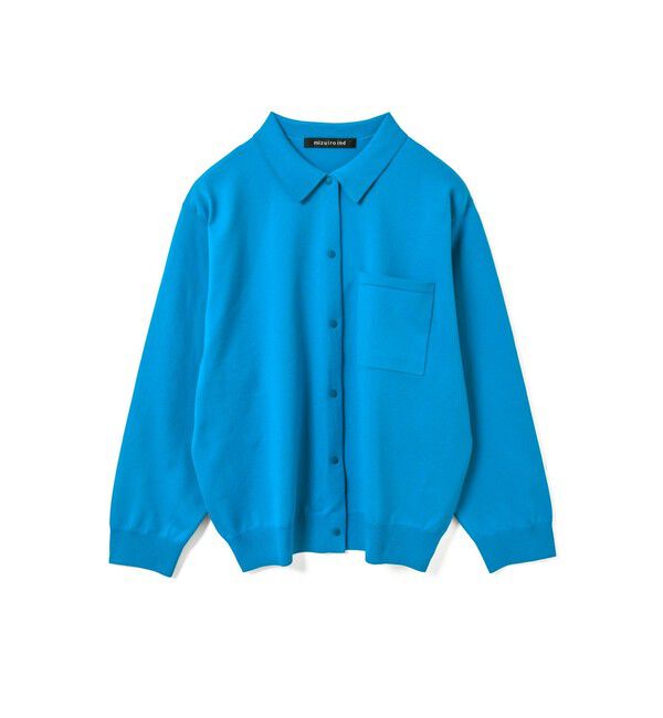 mizuiro ind「mizuiro ind シャツカーディガン」|カーディガン|ブルー
