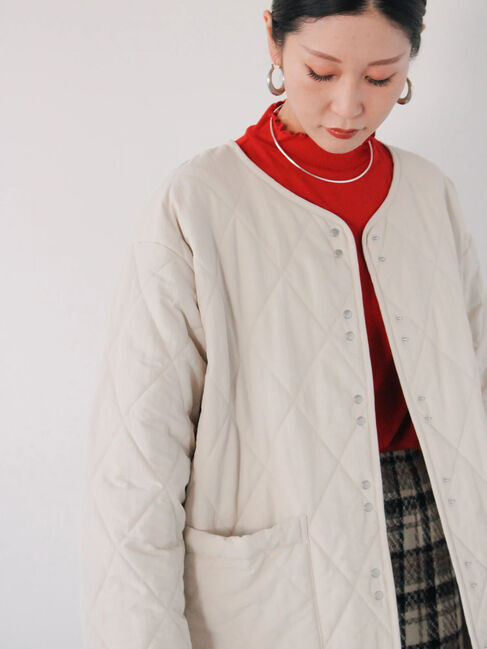 Samansa Mos2 blue「キルトミドルコート」|その他|