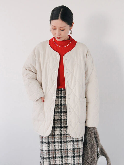 Samansa Mos2 blue「キルトミドルコート」|その他|