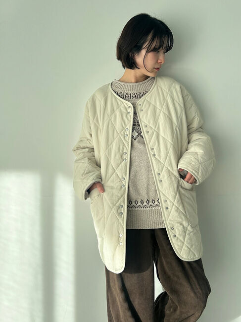 Samansa Mos2 blue「キルトミドルコート」|その他|