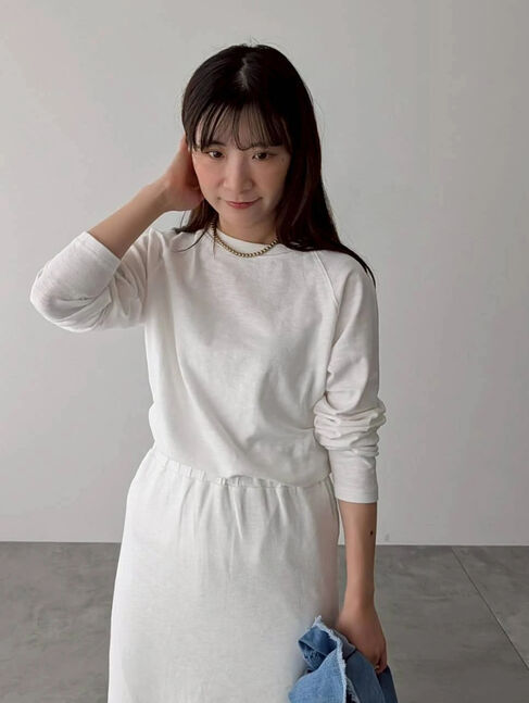 Samansa Mos2「スラブベア天クループルオーバー」|Tシャツ・カットソー|オフホワイト