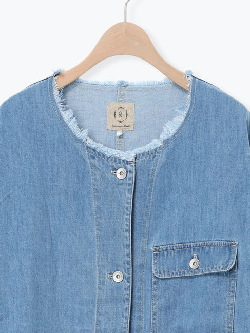 Samansa Mos2「デニムカバーオール」|ブルゾン・スタジャン|