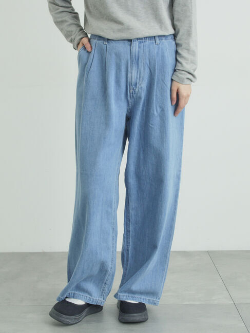 Samansa Mos2「デニムタックトラウザー」|その他|