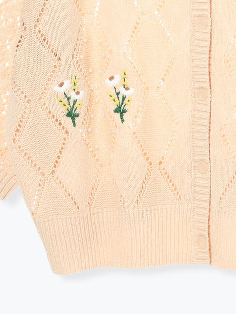 Samansa Mos2「ビーズ花刺繍カーディガン」|カーディガン|